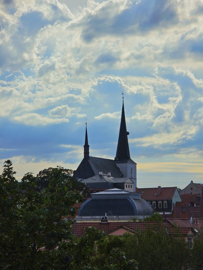 Spires and clouds